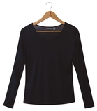 Silkbody - Puresilk Sheer Long Sleeve Scoop Top-clothing-Living Simply Auckland Ltd