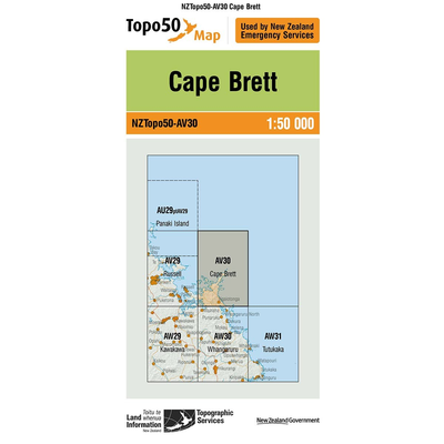 LINZ NZTopo50 AV30 Cape Brett