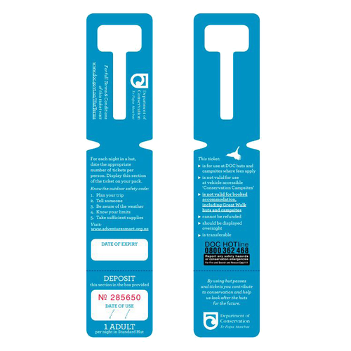DOC - Adult Backcountry Hut Ticket