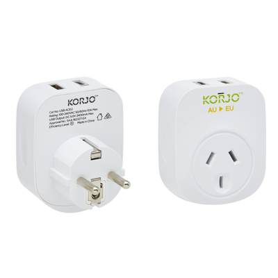Korjo - USB A+C & Power Adaptor Europe