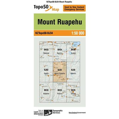 LINZ Topo50 - BJ34 Mount Ruapehu