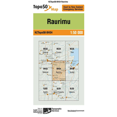 LINZ Topo50 - BH34 Raurimu