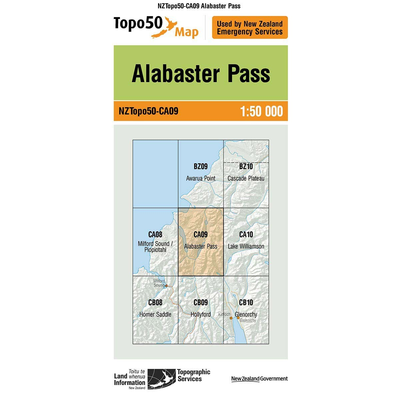 LINZ Topo50 - CA09 Alabaster Pass