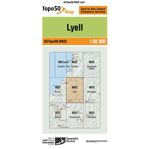 LINZ Topo50 - BR22 Lyell