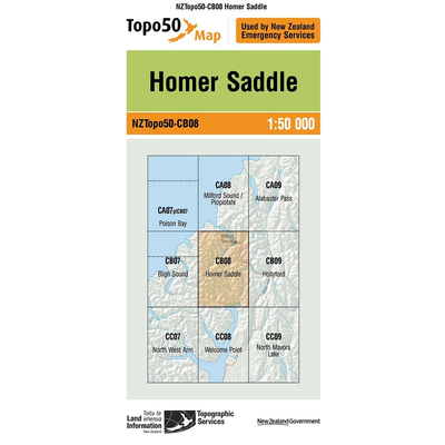 LINZ Topo50 - CB08 Homer Saddle