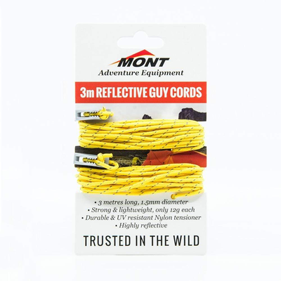 Mont - 3m x 1.5mm Reflective Guy Lines (2 Pack)